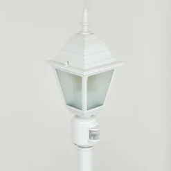 Luminaires Rustiques-hofstein Borne lumineuse Naofe Blanc, 1 lumière, Détecteur de mouvement