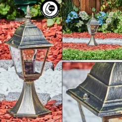 Luminaires Rustiques-hofstein Borne lumineuse Naofe Brun, Or, 1 lumière