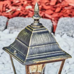 Luminaires Rustiques-hofstein Borne lumineuse Naofe Brun, Or, 1 lumière