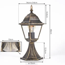 Luminaires Rustiques-hofstein Borne lumineuse Naofe Brun, Or, 1 lumière