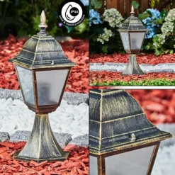 Luminaires Rustiques-hofstein Borne lumineuse Naofe Brun, Or, 1 lumière