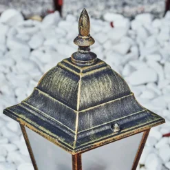 Luminaires Rustiques-hofstein Borne lumineuse Naofe Brun, Or, 1 lumière