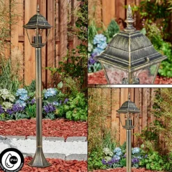 Luminaires Rustiques-hofstein Borne lumineuse Naofe Brun, Or, 1 lumière