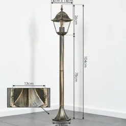 Luminaires Rustiques-hofstein Borne lumineuse Naofe Brun, Or, 1 lumière