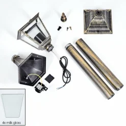 Luminaires Rustiques-hofstein Borne lumineuse Naofe Brun, Or, 1 lumière