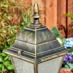 Luminaires Rustiques-hofstein Borne lumineuse Naofe Brun, Or, 1 lumière