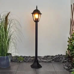 Luminaires Rustiques-hofstein Borne lumineuse Naofe Noir, 1 lumière