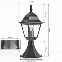 Luminaires Rustiques-hofstein Borne lumineuse Naofe Noir, 1 lumière