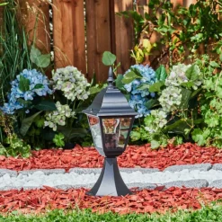 Luminaires Rustiques-hofstein Borne lumineuse Naofe Noir, 1 lumière