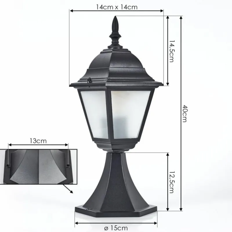 Luminaires Rustiques-hofstein Borne lumineuse Naofe Noir, 1 lumière