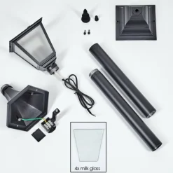 Luminaires Rustiques-hofstein Borne lumineuse Naofe Noir, 1 lumière