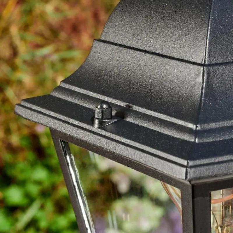 Luminaires Rustiques-hofstein Borne lumineuse Naofe Noir, 1 lumière, Détecteur de mouvement