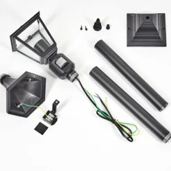 Luminaires Rustiques-hofstein Borne lumineuse Naofe Noir, 1 lumière, Détecteur de mouvement