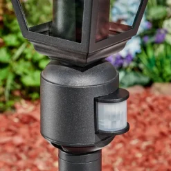 Luminaires Rustiques-hofstein Borne lumineuse Naofe Noir, 1 lumière, Détecteur de mouvement