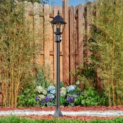 Luminaires Rustiques-hofstein Borne lumineuse Naofe Noir, 1 lumière, Détecteur de mouvement