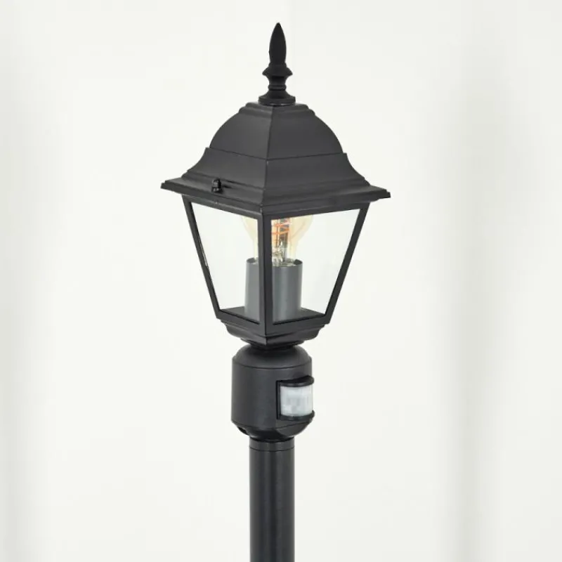 Luminaires Rustiques-hofstein Borne lumineuse Naofe Noir, 1 lumière, Détecteur de mouvement