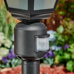 Luminaires Rustiques-hofstein Borne lumineuse Naofe Noir, 1 lumière, Détecteur de mouvement