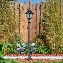 Luminaires Rustiques-hofstein Borne lumineuse Naofe Noir, 1 lumière, Détecteur de mouvement