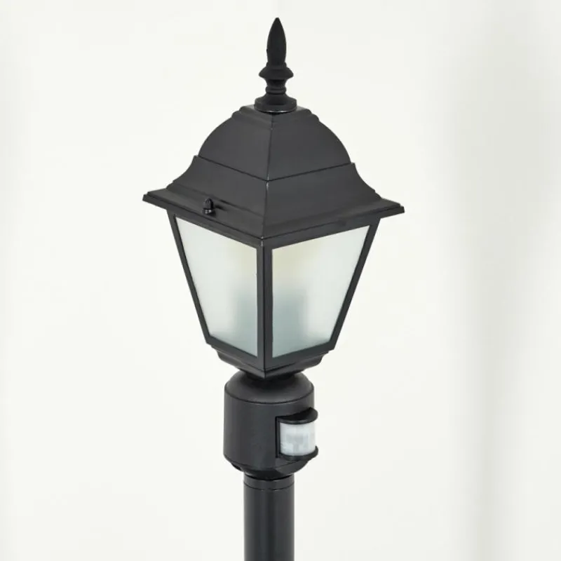 Luminaires Rustiques-hofstein Borne lumineuse Naofe Noir, 1 lumière, Détecteur de mouvement