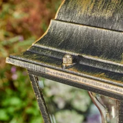 Luminaires Rustiques-hofstein Borne lumineuse Naofe Or, Noir, 1 lumière, Détecteur de mouvement