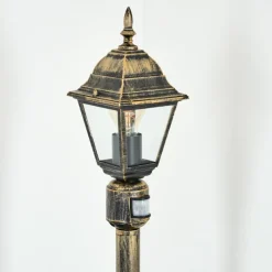 Luminaires Rustiques-hofstein Borne lumineuse Naofe Or, Noir, 1 lumière, Détecteur de mouvement