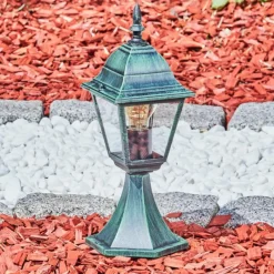 Luminaires Rustiques-hofstein Borne lumineuse Naofe Vert, Noir, 1 lumière