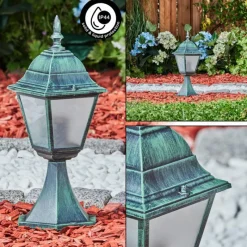 Luminaires Rustiques-hofstein Borne lumineuse Naofe Vert, Noir, 1 lumière