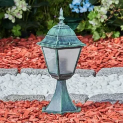 Luminaires Rustiques-hofstein Borne lumineuse Naofe Vert, Noir, 1 lumière