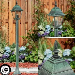 Luminaires Rustiques-hofstein Borne lumineuse Naofe Vert, Noir, 1 lumière