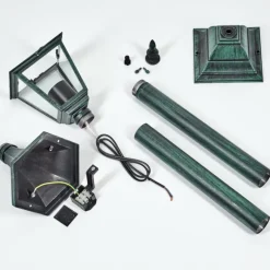 Luminaires Rustiques-hofstein Borne lumineuse Naofe Vert, Noir, 1 lumière