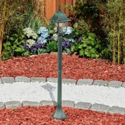 Luminaires Rustiques-hofstein Borne lumineuse Naofe Vert, Noir, 1 lumière