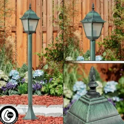 Luminaires Rustiques-hofstein Borne lumineuse Naofe Vert, Noir, 1 lumière