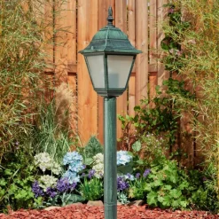 Luminaires Rustiques-hofstein Borne lumineuse Naofe Vert, Noir, 1 lumière