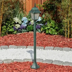 Luminaires Rustiques-hofstein Borne lumineuse Naofe Vert, Noir, 1 lumière