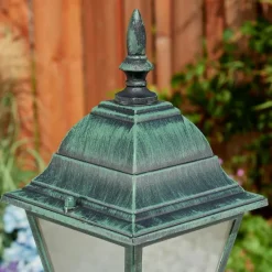 Luminaires Rustiques-hofstein Borne lumineuse Naofe Vert, Noir, 1 lumière, Détecteur de mouvement