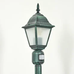 Luminaires Rustiques-hofstein Borne lumineuse Naofe Vert, Noir, 1 lumière, Détecteur de mouvement