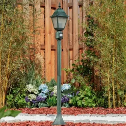 Luminaires Rustiques-hofstein Borne lumineuse Naofe Vert, Noir, 1 lumière, Détecteur de mouvement