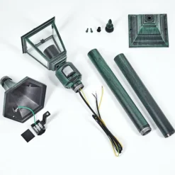 Luminaires Rustiques-hofstein Borne lumineuse Naofe Vert, Noir, 1 lumière, Détecteur de mouvement