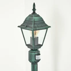 Luminaires Rustiques-hofstein Borne lumineuse Naofe Vert, Noir, 1 lumière, Détecteur de mouvement