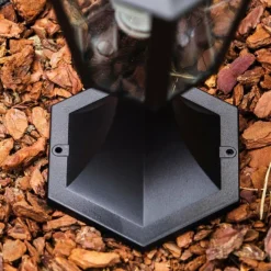 Luminaires Rustiques-hofstein Borne lumineuse noire Noir, Transparent, 1 lumière