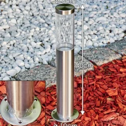 hofstein Borne lumineuse Noreaz LED Chrome, 1 lumière