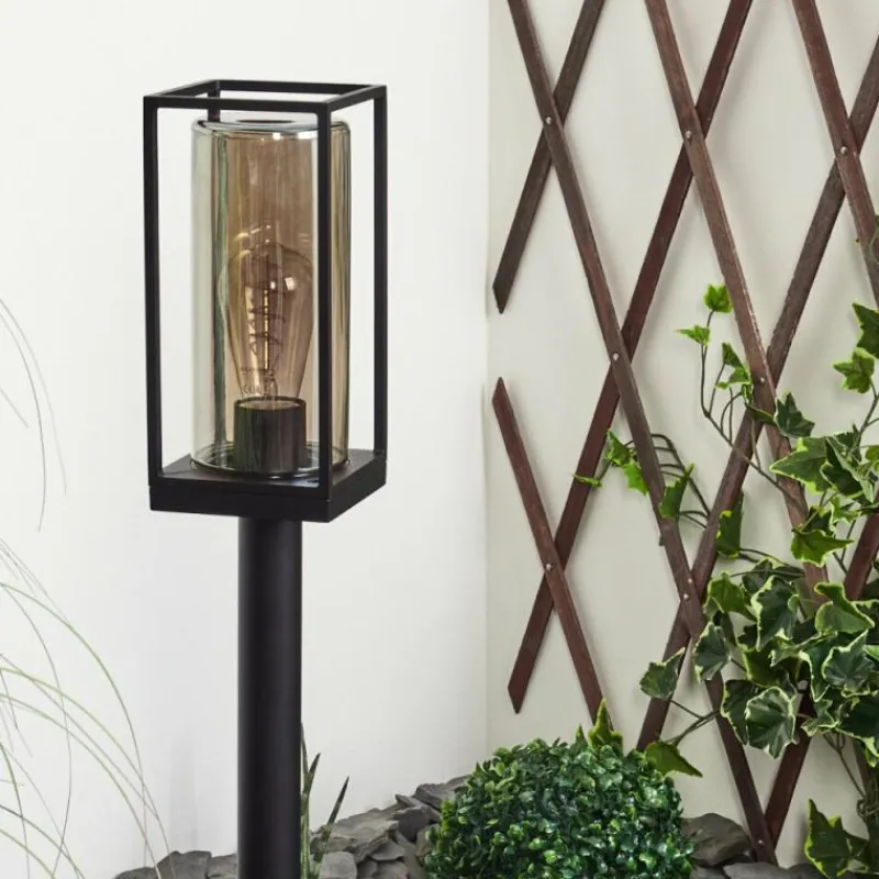 Suspension Verre Fumé-hofstein Borne lumineuse Palanga Noir, 1 lumière