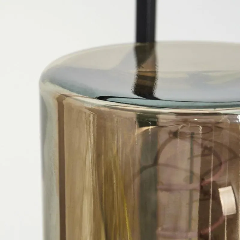 Suspension Verre Fumé-hofstein Borne lumineuse Palanga Noir, 1 lumière