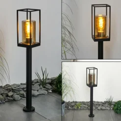 Suspension Verre Fumé-hofstein Borne lumineuse Palanga Noir, 1 lumière