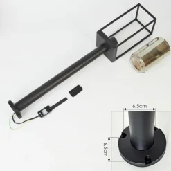 Suspension Verre Fumé-hofstein Borne lumineuse Palanga Noir, 1 lumière