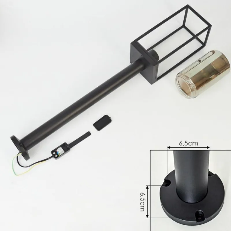 Suspension Verre Fumé-hofstein Borne lumineuse Palanga Noir, 1 lumière