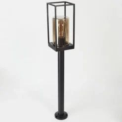 Suspension Verre Fumé-hofstein Borne lumineuse Palanga Noir, 1 lumière