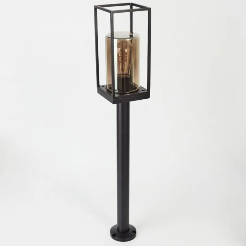 Suspension Verre Fumé-hofstein Borne lumineuse Palanga Noir, 1 lumière