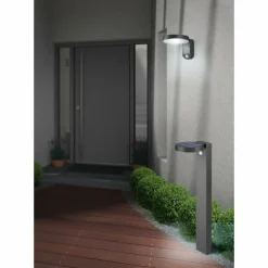 Luminaires Reality Borne lumineuse Reality Posadas LED Anthracite, 1 lumière, Détecteur de mouvement