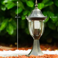 Luminaires Rustiques-hofstein Borne lumineuse Ribadeo Noir doré, 1 lumière